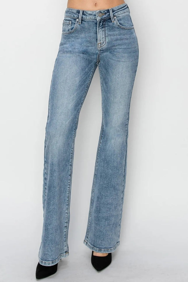 RISEN Full Size Mid Rise Bootcut Jeans - THE AMERICAN BLUE