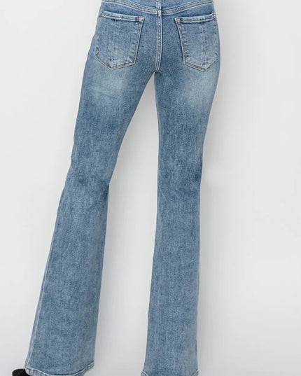 RISEN Full Size Mid Rise Bootcut Jeans - THE AMERICAN BLUE