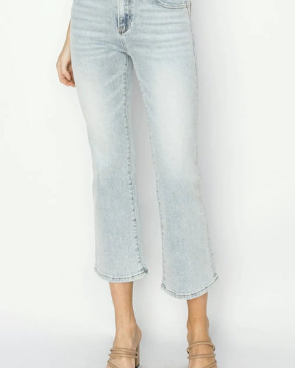 RISEN Full Size Mid Rise Cropped Flare Jeans - THE AMERICAN BLUE