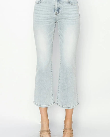 RISEN Full Size Mid Rise Cropped Flare Jeans - THE AMERICAN BLUE