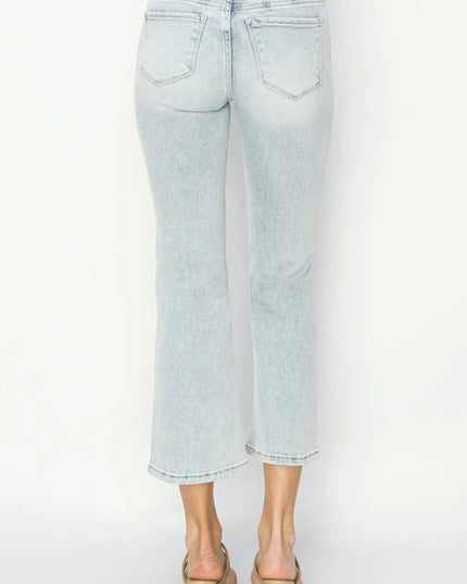 RISEN Full Size Mid Rise Cropped Flare Jeans - THE AMERICAN BLUE