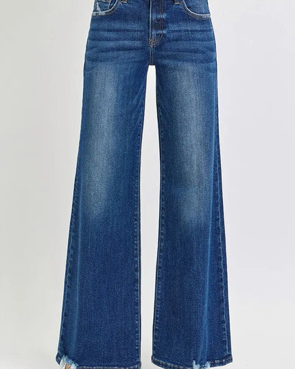 RISEN Full Size Mid Rise Wide Jeans Plus Size - THE AMERICAN BLUE