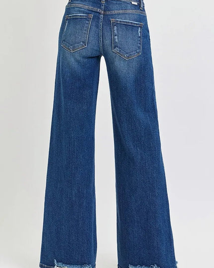 RISEN Full Size Mid Rise Wide Jeans Plus Size - THE AMERICAN BLUE