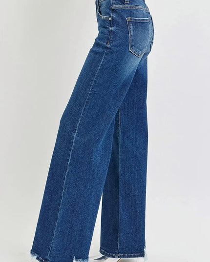 RISEN Full Size Mid Rise Wide Jeans Plus Size - THE AMERICAN BLUE