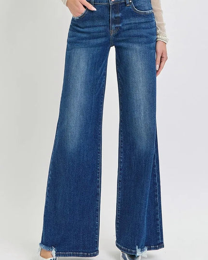 RISEN Full Size Mid Rise Wide Jeans Plus Size - THE AMERICAN BLUE