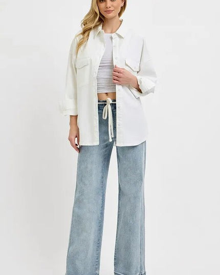 RISEN Full Size Straight Leg Jeans with Pockets Plus Size - THE AMERICAN BLUE