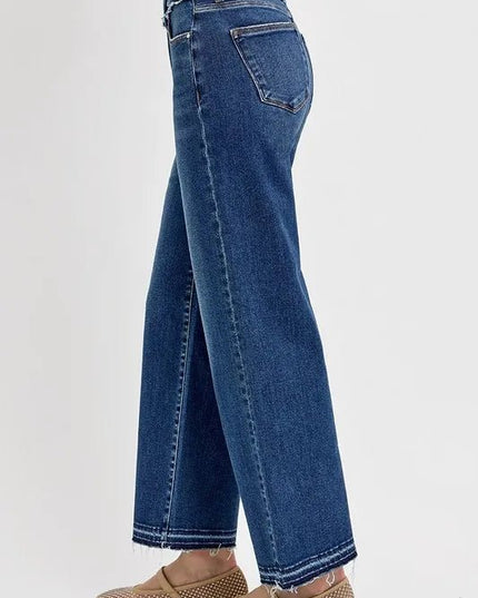 RISEN Full Size Tummy Control Bootcut Jeans Plus Size - THE AMERICAN BLUE