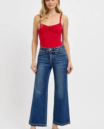 RISEN Full Size Tummy Control Bootcut Jeans Plus Size - THE AMERICAN BLUE