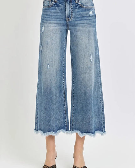 Risen High Rise Cropped Flare Jeans - THE AMERICAN BLUE
