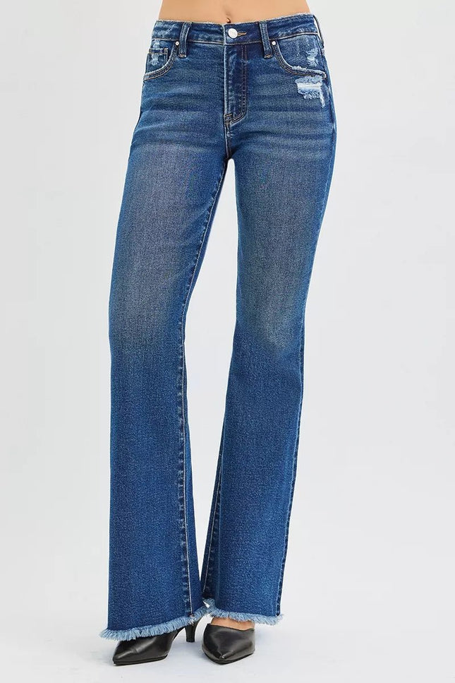 RISEN High Rise Flare Jeans - THE AMERICAN BLUE