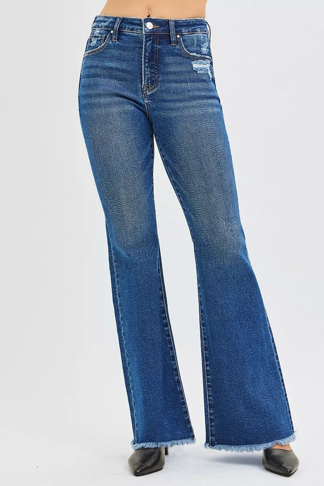 RISEN High Rise Flare Jeans - THE AMERICAN BLUE