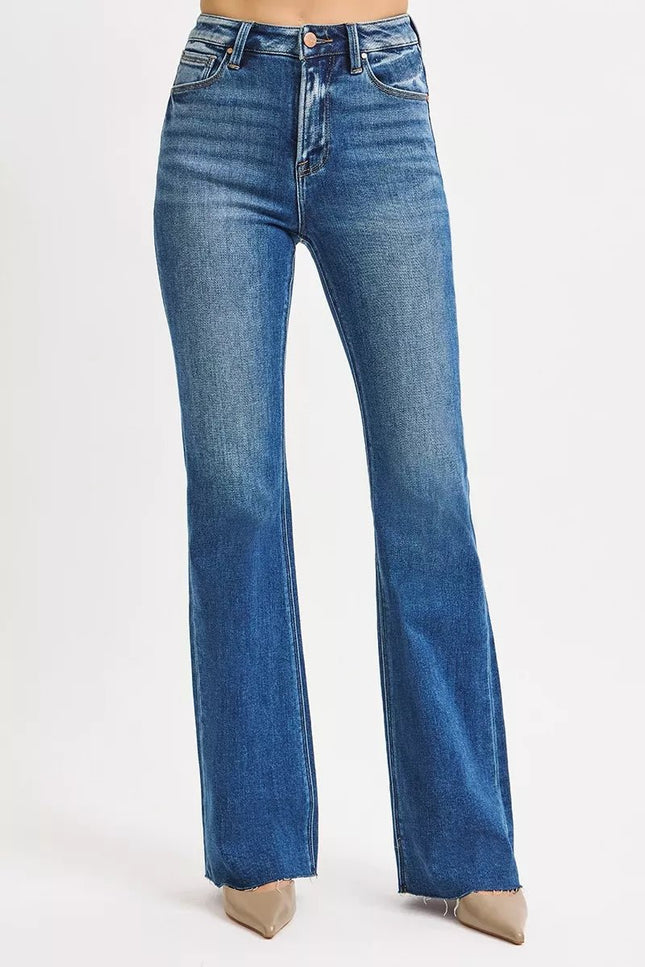 RISEN High Rise Flare Jeans - THE AMERICAN BLUE