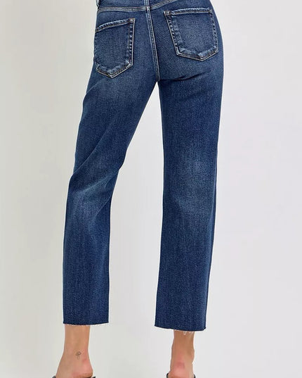 RISEN High Rise Slim Barrel Jeans - THE AMERICAN BLUE