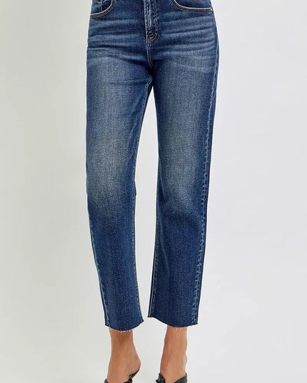 RISEN High Rise Slim Barrel Jeans - THE AMERICAN BLUE