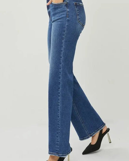RISEN High Rise Straight Jeans - THE AMERICAN BLUE