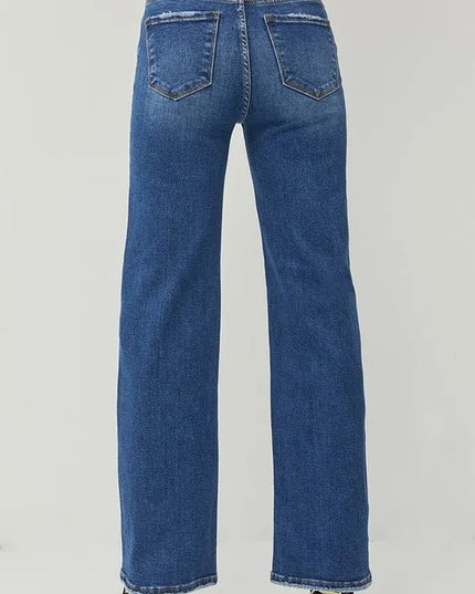 RISEN High Rise Straight Jeans - THE AMERICAN BLUE