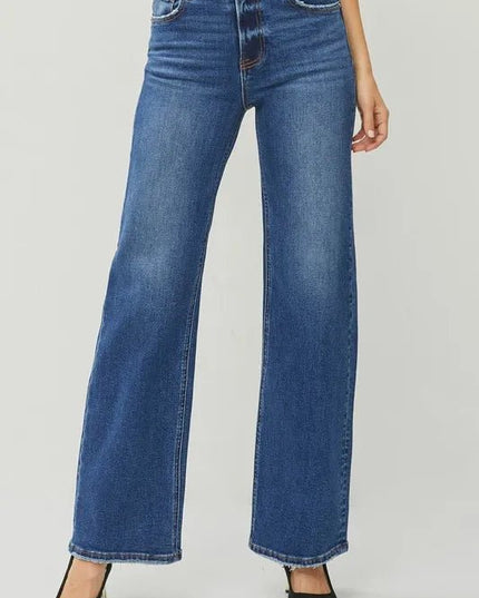 RISEN High Rise Straight Jeans - THE AMERICAN BLUE