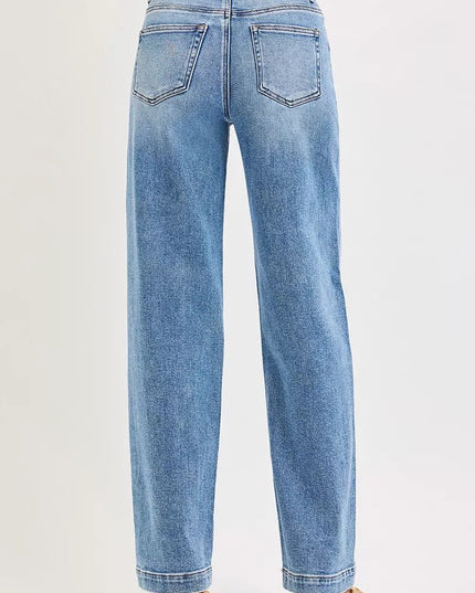 RISEN High Rise Wide Baggy Jeans - THE AMERICAN BLUE