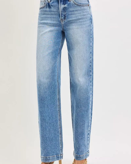 RISEN High Rise Wide Baggy Jeans - THE AMERICAN BLUE