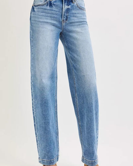 RISEN High Rise Wide Baggy Jeans - THE AMERICAN BLUE