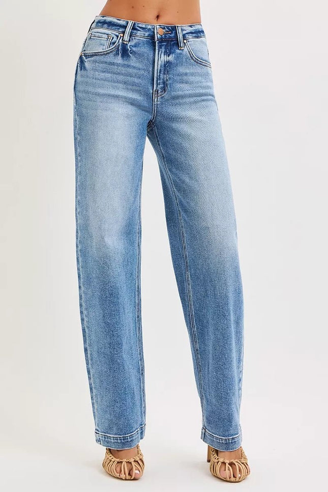 RISEN High Rise Wide Baggy Jeans - THE AMERICAN BLUE