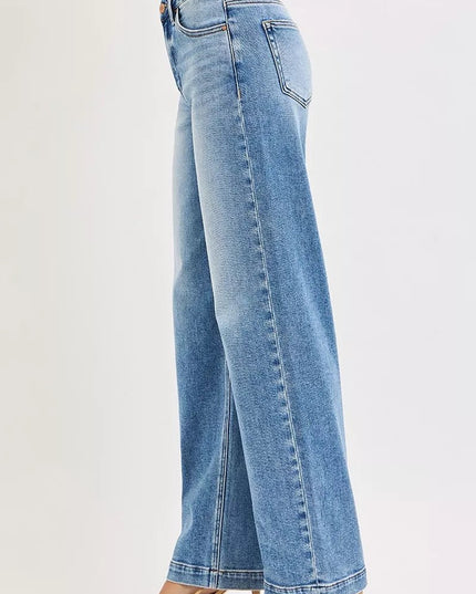 RISEN High Rise Wide Baggy Jeans - THE AMERICAN BLUE