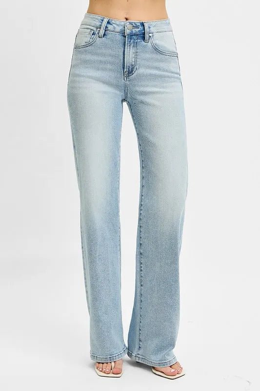 RISEN High Rise Wide Leg 90's Jeans - THE AMERICAN BLUE
