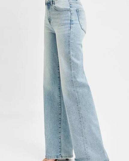 RISEN High Rise Wide Leg 90's Jeans - THE AMERICAN BLUE