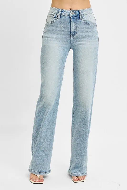 RISEN High Rise Wide Leg 90's Jeans - THE AMERICAN BLUE