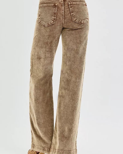 RISEN High Rise Wide Leg Corduroy Jeans - THE AMERICAN BLUE