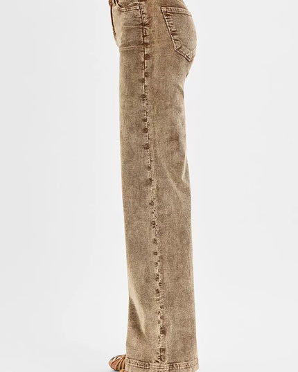 RISEN High Rise Wide Leg Corduroy Jeans - THE AMERICAN BLUE