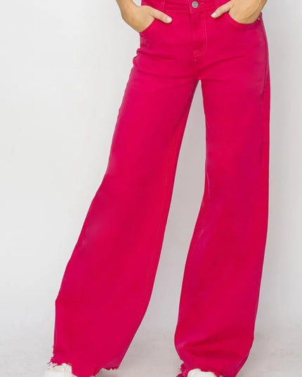 RISEN High Rise Wide Leg Jeans - THE AMERICAN BLUE