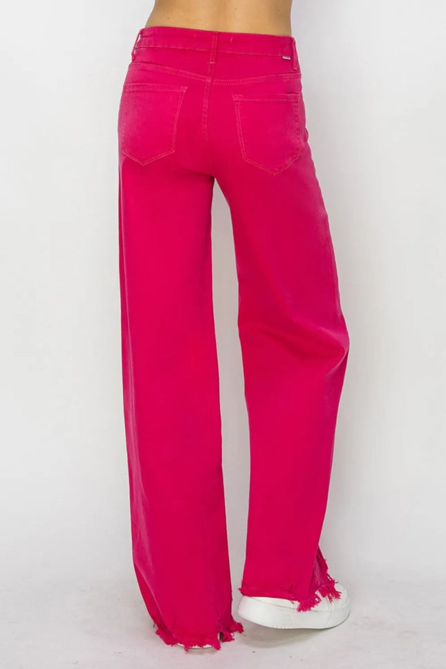 RISEN High Rise Wide Leg Jeans - THE AMERICAN BLUE