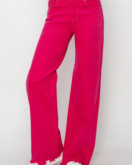 RISEN High Rise Wide Leg Jeans - THE AMERICAN BLUE
