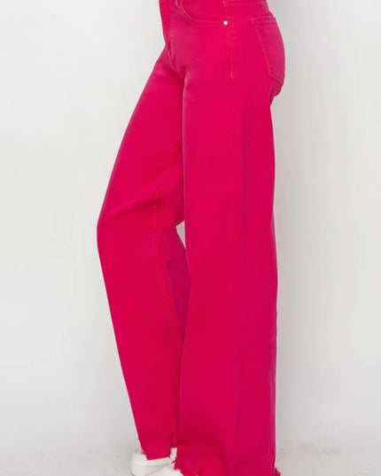 RISEN High Rise Wide Leg Jeans - THE AMERICAN BLUE