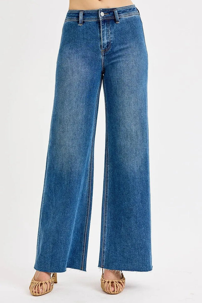 RISEN High - Waisted Wide Leg Jeans - THE AMERICAN BLUE