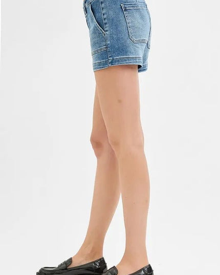 RISEN Low Rise Patched Pocket Shorts - THE AMERICAN BLUE