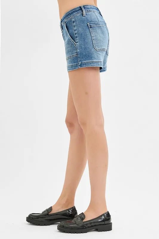 RISEN Low Rise Patched Pocket Shorts - THE AMERICAN BLUE