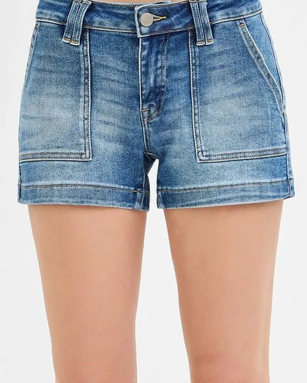 RISEN Low Rise Patched Pocket Shorts - THE AMERICAN BLUE