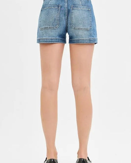 RISEN Low Rise Patched Pocket Shorts - THE AMERICAN BLUE