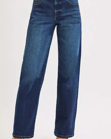 RISEN Mid Rise Wide-Leg Baggy Jeans - THE AMERICAN BLUE
