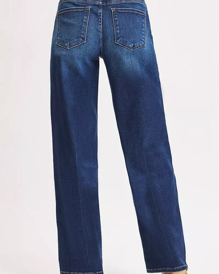 RISEN Mid Rise Wide-Leg Baggy Jeans - THE AMERICAN BLUE