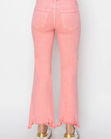 RISEN Raw Hem Bootcut Jeans with Pockets - THE AMERICAN BLUE