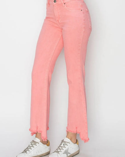 RISEN Raw Hem Bootcut Jeans with Pockets - THE AMERICAN BLUE