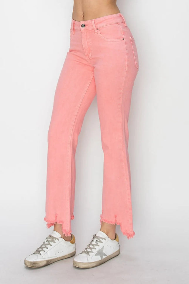 RISEN Raw Hem Bootcut Jeans with Pockets - THE AMERICAN BLUE
