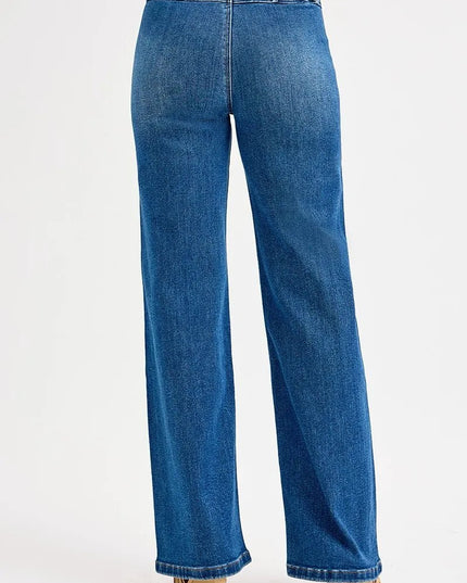 RISEN Seam Detail Wide Leg Jeans - THE AMERICAN BLUE