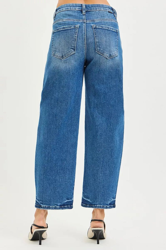 RISEN Slouchy Cropped Barrel Jeans - THE AMERICAN BLUE