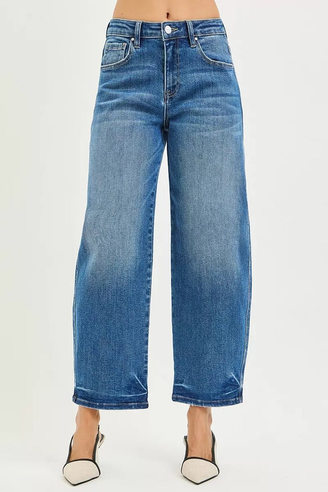 RISEN Slouchy Cropped Barrel Jeans - THE AMERICAN BLUE