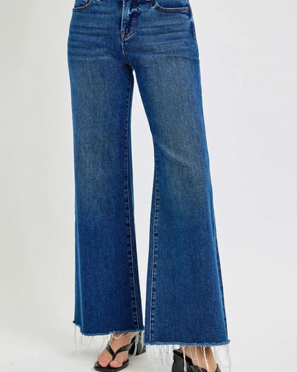 RISEN Tummy Control High Rise Wide Leg Jeans - THE AMERICAN BLUE