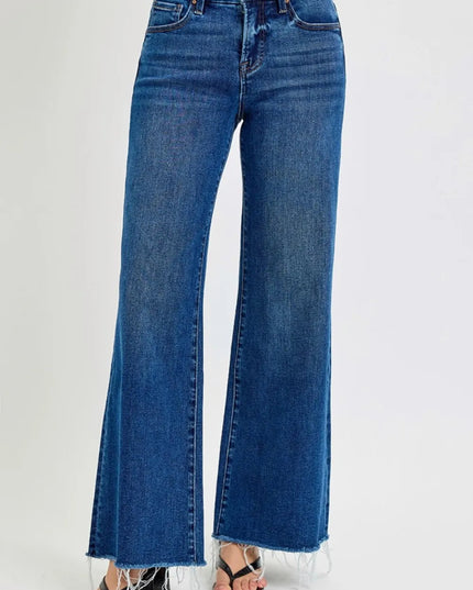 RISEN Tummy Control High Rise Wide Leg Jeans - THE AMERICAN BLUE